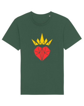 Cute Origami Crowned Heart Bottle Green