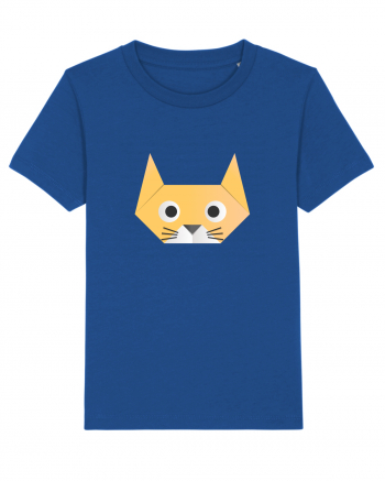 Funny  Cat Face - Origami Style Majorelle Blue