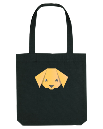 Cute Dog Face - Origami Style Black