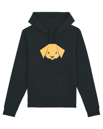Cute Dog Face - Origami Style Black