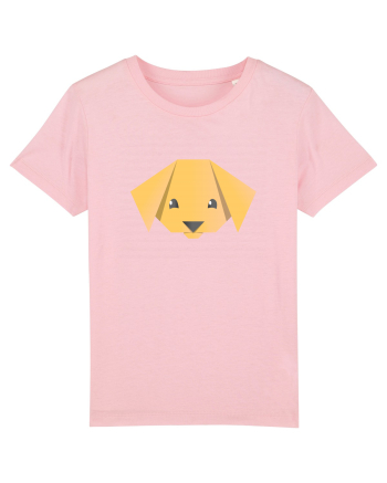 Cute Dog Face - Origami Style Cotton Pink