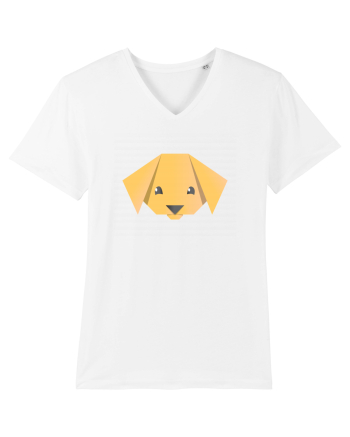 Cute Dog Face - Origami Style White