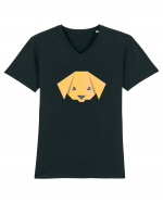 Cute Dog Face - Origami Style Tricou mânecă scurtă guler V Bărbat Presenter
