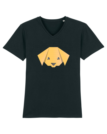 Cute Dog Face - Origami Style Black