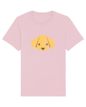 Cute Dog Face - Origami Style Cotton Pink