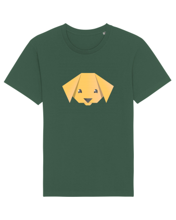 Cute Dog Face - Origami Style Bottle Green