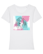 Smile Tricou mânecă scurtă guler larg fitted Damă Expresser