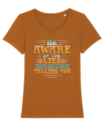 Mintea te minte Tricou mânecă scurtă guler larg fitted Damă Expresser