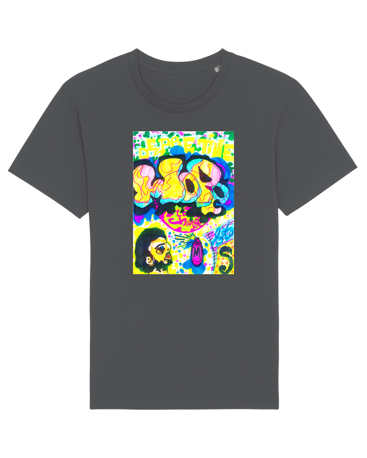 Tricou mânecă scurtă Unisex Rocker Anthracite