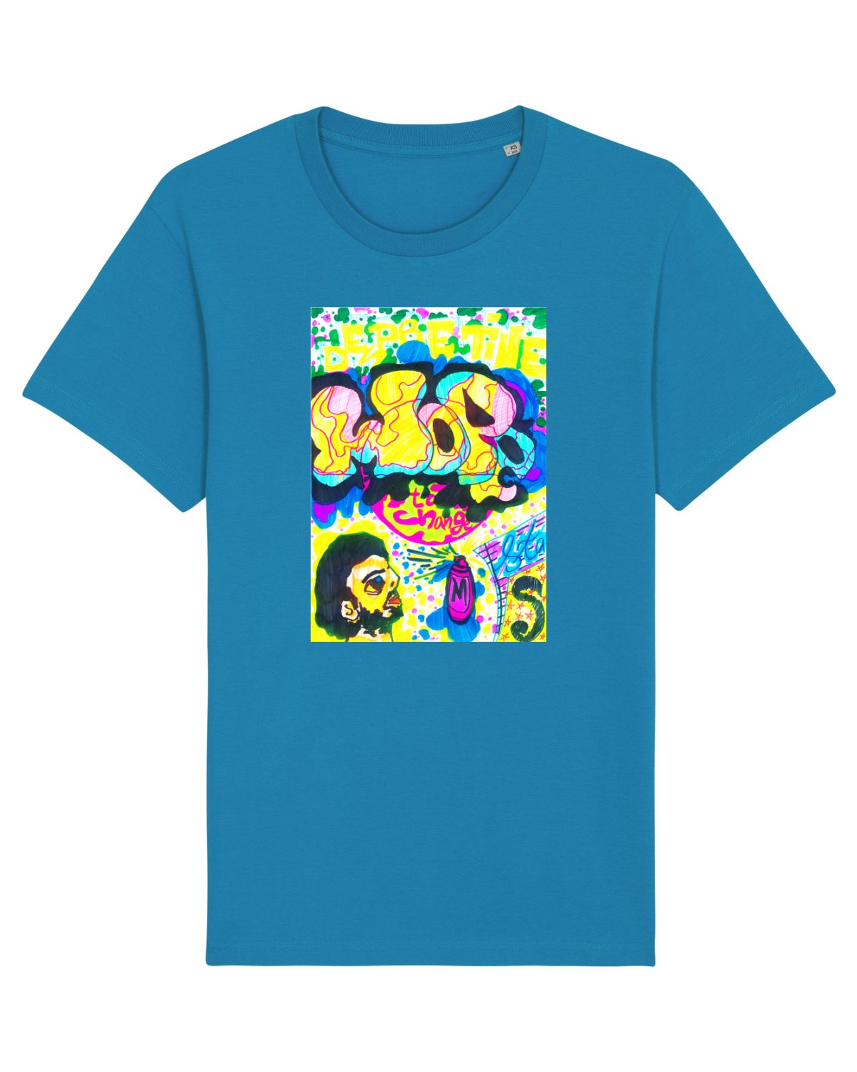 Tricou mânecă scurtă Unisex Rocker Azur