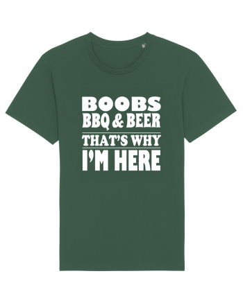 Boobs Barbeque And Beer That's Why I'm Here Bottle Green