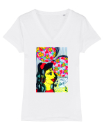 Simtiri Tricou mânecă scurtă guler V Damă Evoker