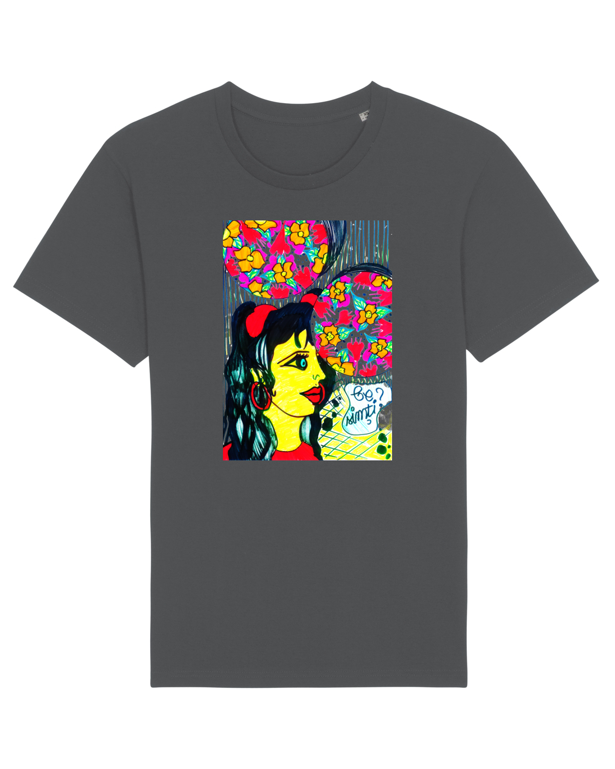 Tricou mânecă scurtă Unisex Rocker Anthracite