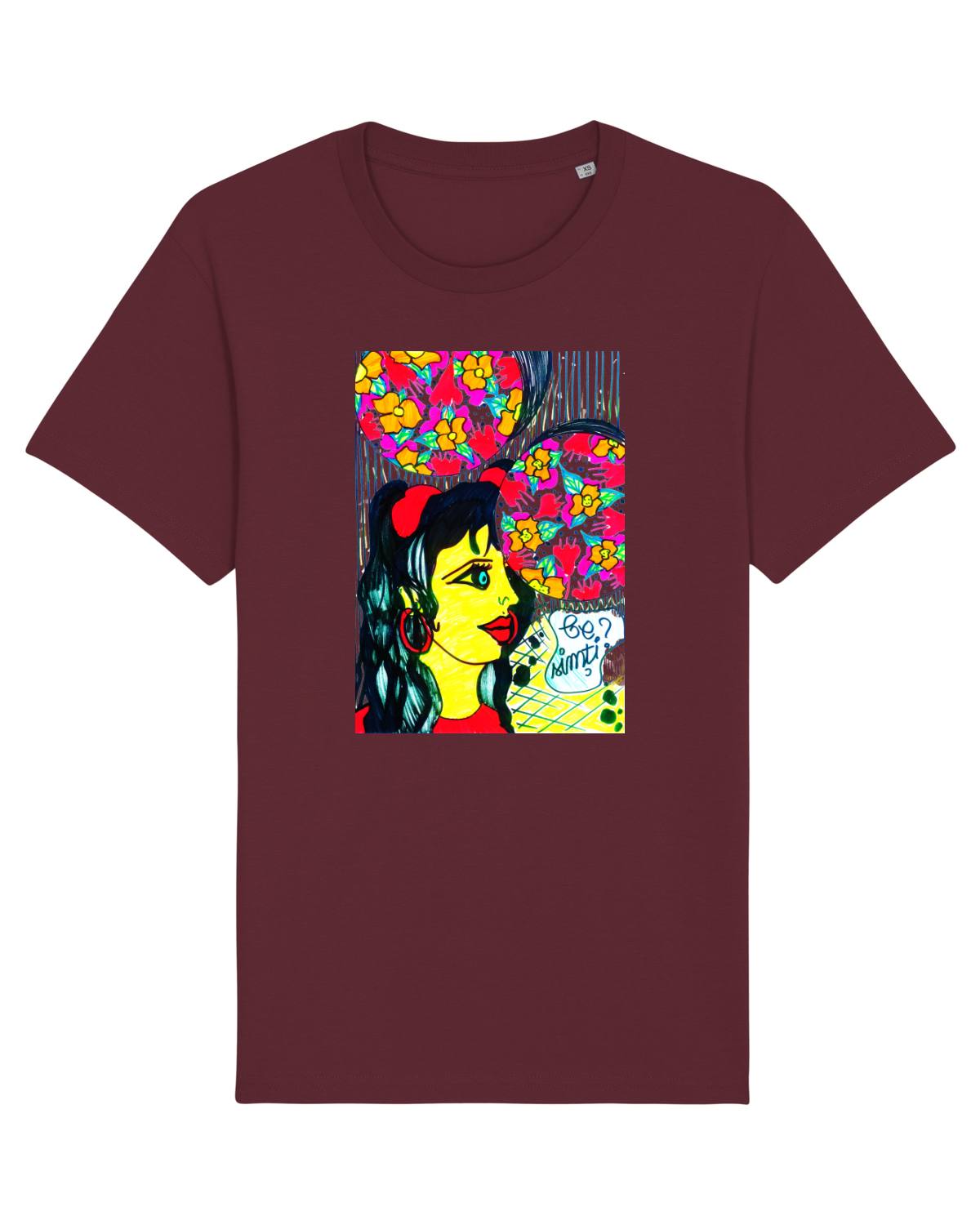 Tricou mânecă scurtă Unisex Rocker Burgundy