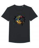 Funky Star Design Tricou mânecă scurtă guler larg Bărbat Skater