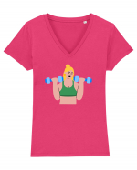 Funky CrossFit Woman Design Tricou mânecă scurtă guler V Damă Evoker