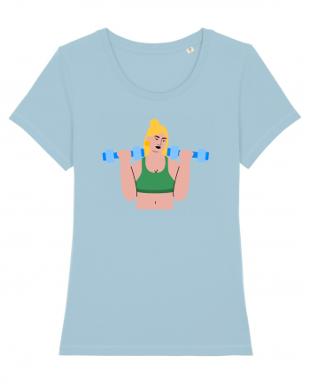 Funky CrossFit Woman Design Sky Blue