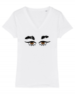 Eyes On You Design Tricou mânecă scurtă guler V Damă Evoker