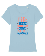 Despre viata Tricou mânecă scurtă guler larg fitted Damă Expresser