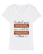 Control your thoughts Tricou mânecă scurtă guler V Damă Evoker