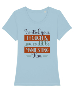 Control your thoughts Tricou mânecă scurtă guler larg fitted Damă Expresser