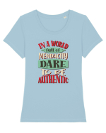 Indrazneste sa fii autentic Tricou mânecă scurtă guler larg fitted Damă Expresser