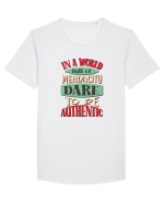 Indrazneste sa fii autentic Tricou mânecă scurtă guler larg Bărbat Skater
