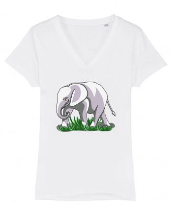 Elefant in iarba White