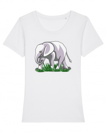 Elefant in iarba White