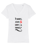 T-shirts, jeans & girly things Tricou mânecă scurtă guler V Damă Evoker
