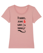 T-shirts, jeans & girly things Tricou mânecă scurtă guler larg fitted Damă Expresser