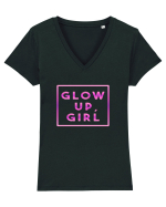 Glow up, girl Tricou mânecă scurtă guler V Damă Evoker