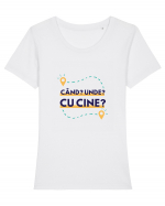 Cand? Unde? Cu cine? Tricou mânecă scurtă guler larg fitted Damă Expresser