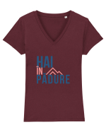 Hai in padure Tricou mânecă scurtă guler V Damă Evoker