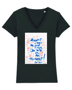 Live in the present Tricou mânecă scurtă guler V Damă Evoker