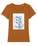 Live in the present Tricou mânecă scurtă guler larg fitted Damă Expresser
