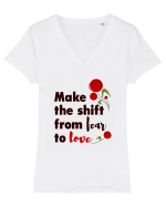 From fear to love Tricou mânecă scurtă guler V Damă Evoker