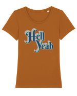 Hell Yeah Tricou mânecă scurtă guler larg fitted Damă Expresser