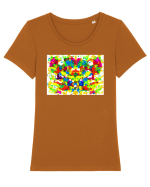 Explozie de culori Tricou mânecă scurtă guler larg fitted Damă Expresser