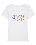 Jumping joy Tricou mânecă scurtă guler larg fitted Damă Expresser