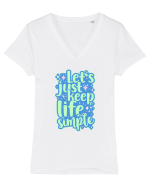Simple life 1 Tricou mânecă scurtă guler V Damă Evoker