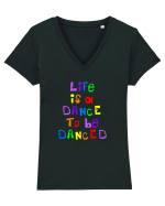 Life is a dance Tricou mânecă scurtă guler V Damă Evoker