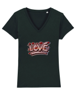 Graffiti love Tricou mânecă scurtă guler V Damă Evoker
