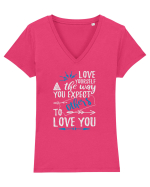 Love yourself  Tricou mânecă scurtă guler V Damă Evoker