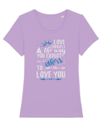 Love yourself  Tricou mânecă scurtă guler larg fitted Damă Expresser
