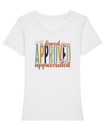 Loved, approved, appreciated Tricou mânecă scurtă guler larg fitted Damă Expresser