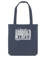 Loved, approved, appreciated -alb Sacoșă textilă