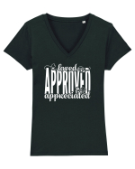 Loved, approved, appreciated -alb Tricou mânecă scurtă guler V Damă Evoker