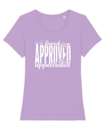 Loved, approved, appreciated -alb Tricou mânecă scurtă guler larg fitted Damă Expresser