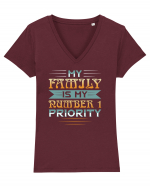 Priority Tricou mânecă scurtă guler V Damă Evoker